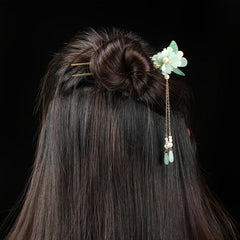 Vintage Flower Faux Pearl Tassel Hairpin Chignon Vintage Hair Accessories