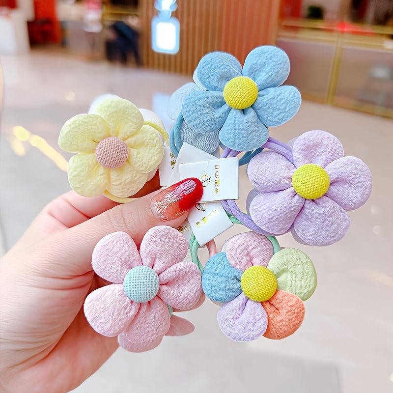 Colorful Flower Hair Band Girls Hair Accessories Small Elastic Hair Bands
