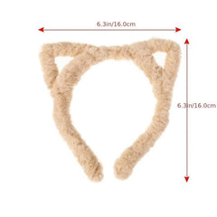 Plush Cat Ears Headband Winter Hair Hoop Makeup Bandana Hair Accessories