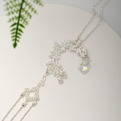 Chinese Style Tassel Metal Waist Ornament Crystal Flower Decoration