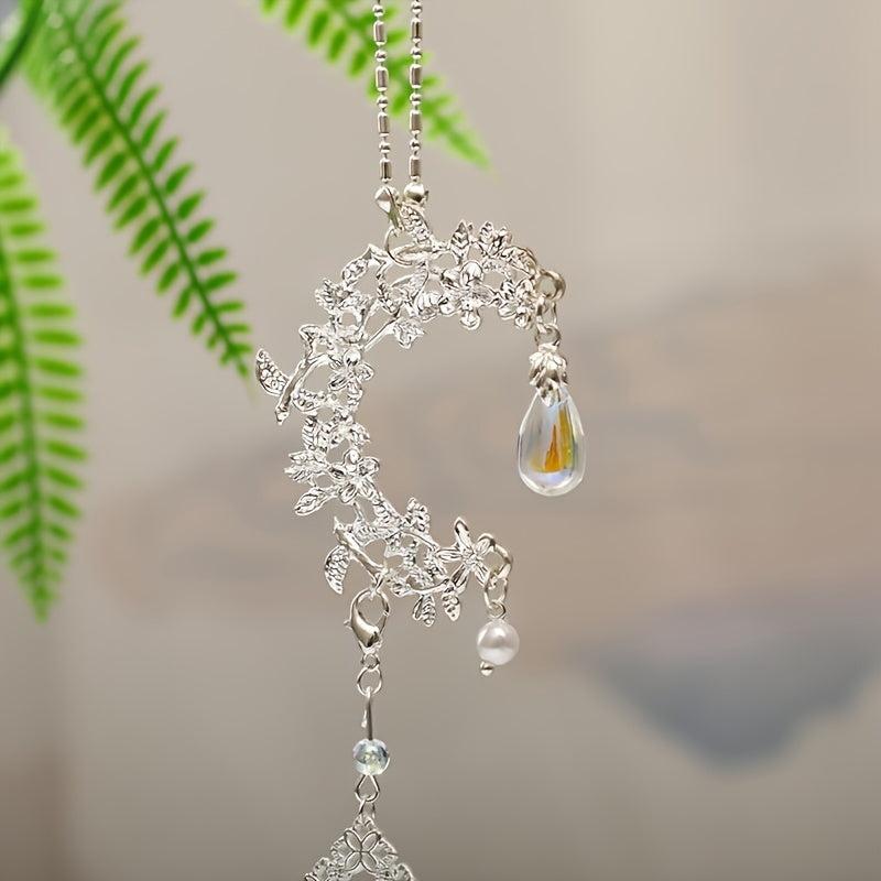 Chinese Style Tassel Metal Waist Ornament Crystal Flower Decoration