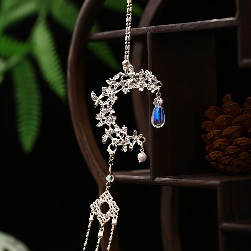 Chinese Style Tassel Metal Waist Ornament Crystal Flower Decoration