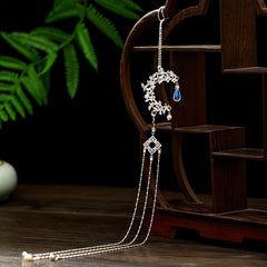 Chinese Style Tassel Metal Waist Ornament Crystal Flower Decoration