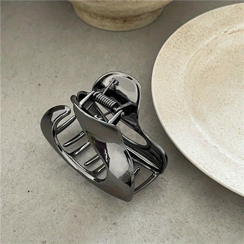 Metal Hair Claw Style Hair Claw Hollow Alloy Hair Claw Nonslip Ponytail Holder