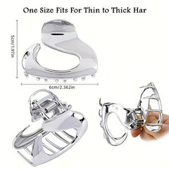 Metal Hair Claw Style Hair Claw Hollow Alloy Hair Claw Nonslip Ponytail Holder