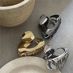 Metal Hair Claw Style Hair Claw Hollow Alloy Hair Claw Nonslip Ponytail Holder