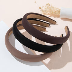 3pcs Women Solid Leather Party Headband Hair Loop Clasp Glitter Hairbands