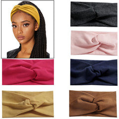 Solid Headband Wide Turban Twist Knitted Hairband Hair Accessories