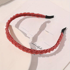Crystal Beaded Headband Braided Hair Band Style Headdress Hair Accessories