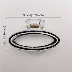 Transparent Oval Hair Claw Enamel Plastic Hair Accessories