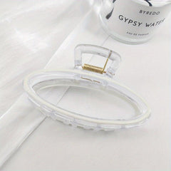 Transparent Oval Hair Claw Enamel Plastic Hair Accessories