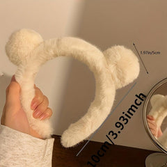Khaki Bear Ears Headband Animal Ears Headband Plush Hoop Hair Accessories