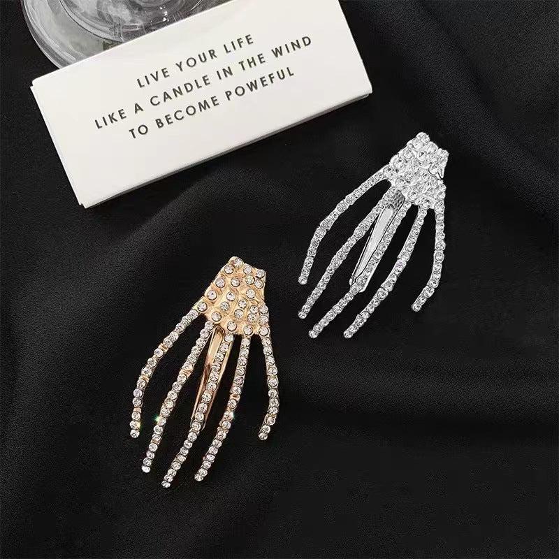 Halloween Rhinestone Claw Hair Clip Punk Duck Billed Clip for Women Girls