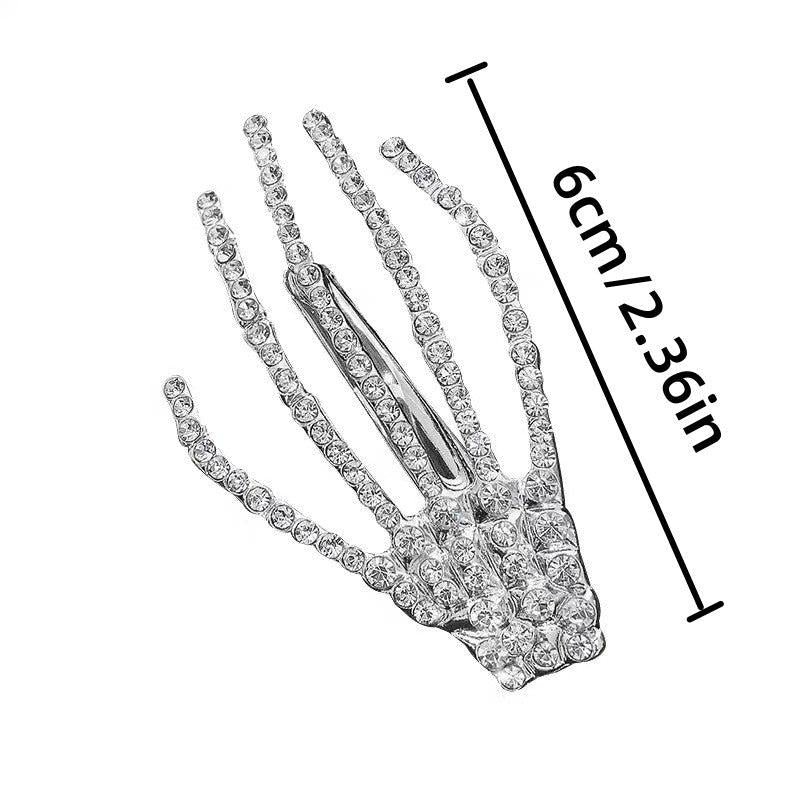 Halloween Rhinestone Claw Hair Clip Punk Duck Billed Clip for Women Girls