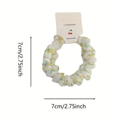 2pcs Yarn Floral Hair Tie Elastic Hair Rope Ponytail Rubber Band for Girls Women