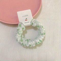 2pcs Yarn Floral Hair Tie Elastic Hair Rope Ponytail Rubber Band for Girls Women