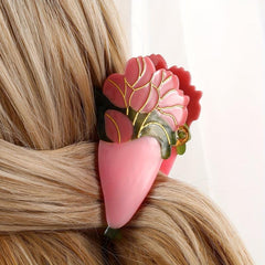 Sweet Flower Shark Clip Acetate Hair Claw for Women Girls