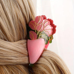 Sweet Flower Shark Clip Acetate Hair Claw for Women Girls