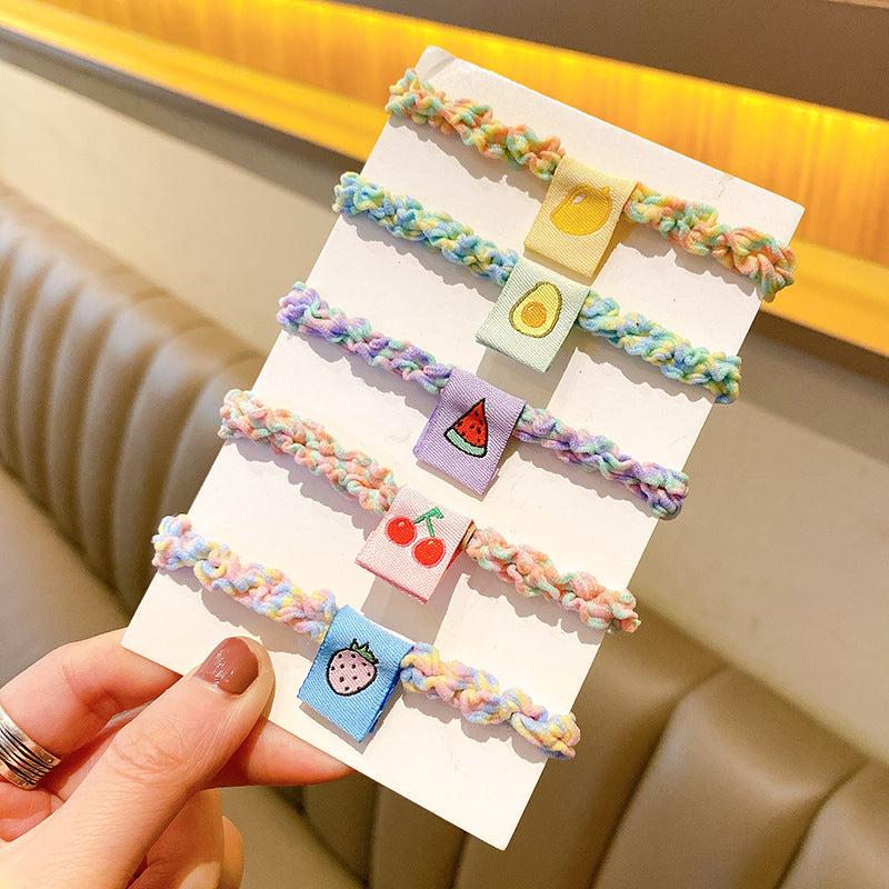 5pcs Stretch Elastic Hair Tie Headwear For Girls