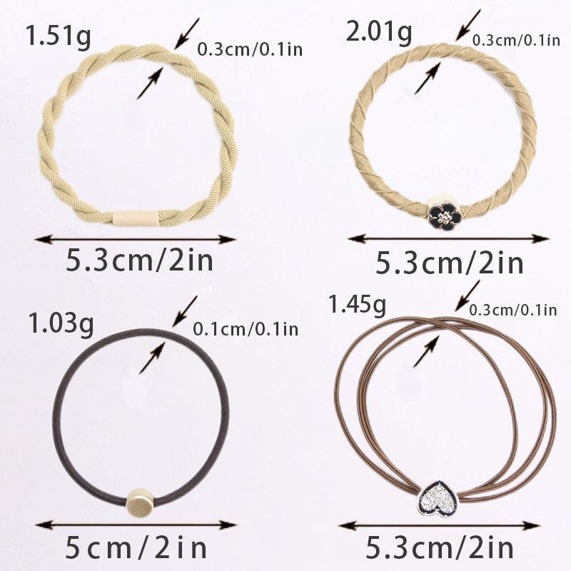 20 Pcs Bohemian Heart Shaped Hair Ties Elastic Twist Braided Accessories