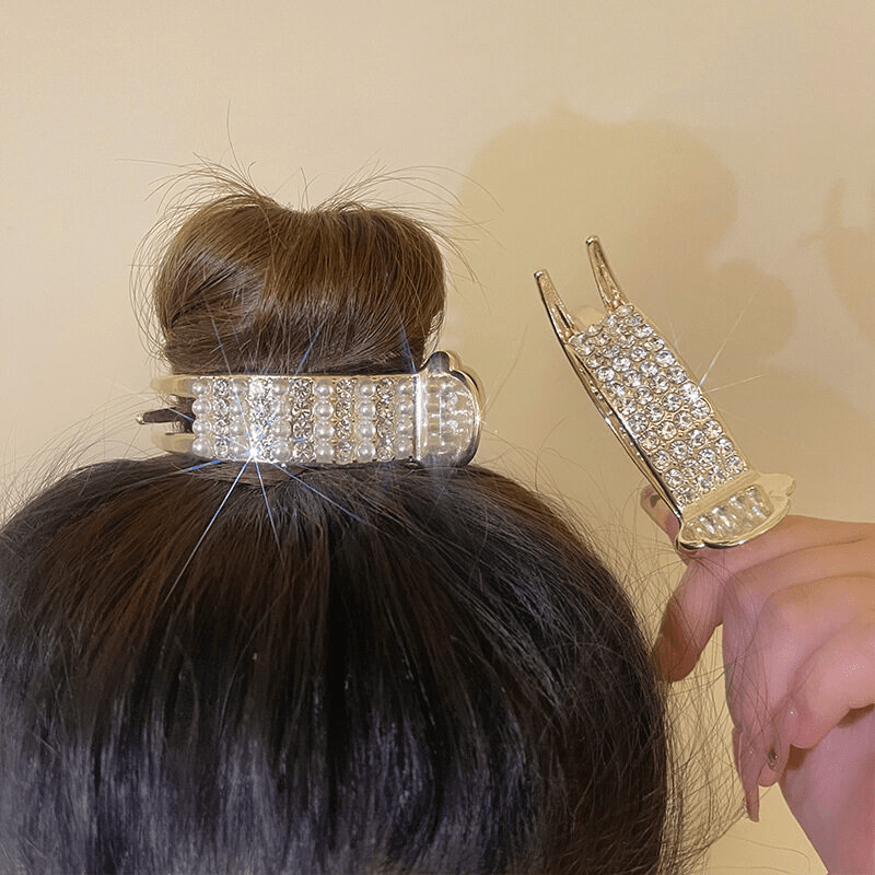 Rhinestone Faux Pearl Hair Claw Banan Clip Hair Accessories