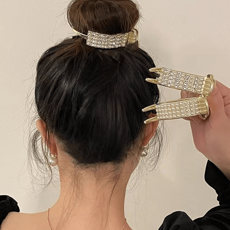 Rhinestone Faux Pearl Hair Claw Banan Clip Hair Accessories