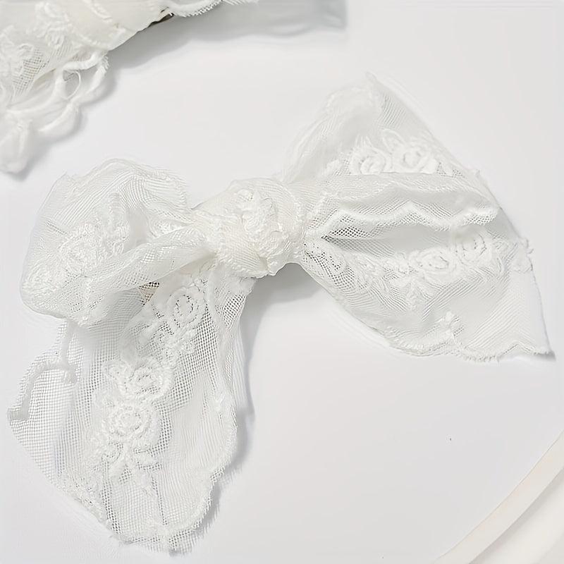 2pcs Lace Bow Hair Clip Women's Summer Side Clip Pair Clips