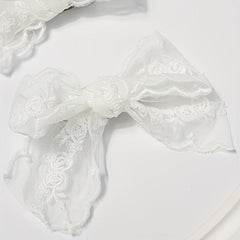 2pcs Lace Bow Hair Clip Women's Summer Side Clip Pair Clips