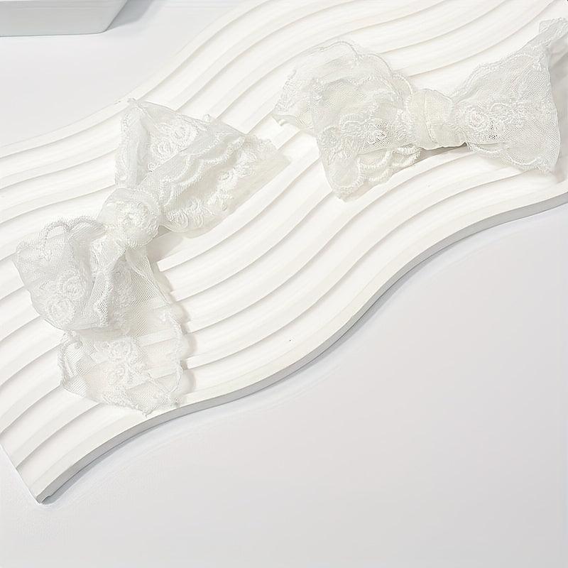 2pcs Lace Bow Hair Clip Women's Summer Side Clip Pair Clips