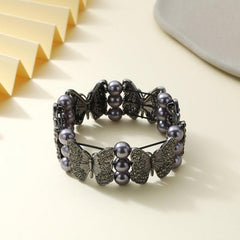 Rhinestone Pearl Hair Tie Elastic Bands Ponytail Holder Headband