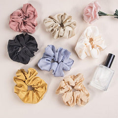 Silk Satin Hair Scrunchies Elastic Hair Bands Hair Ties Ponytail Holder