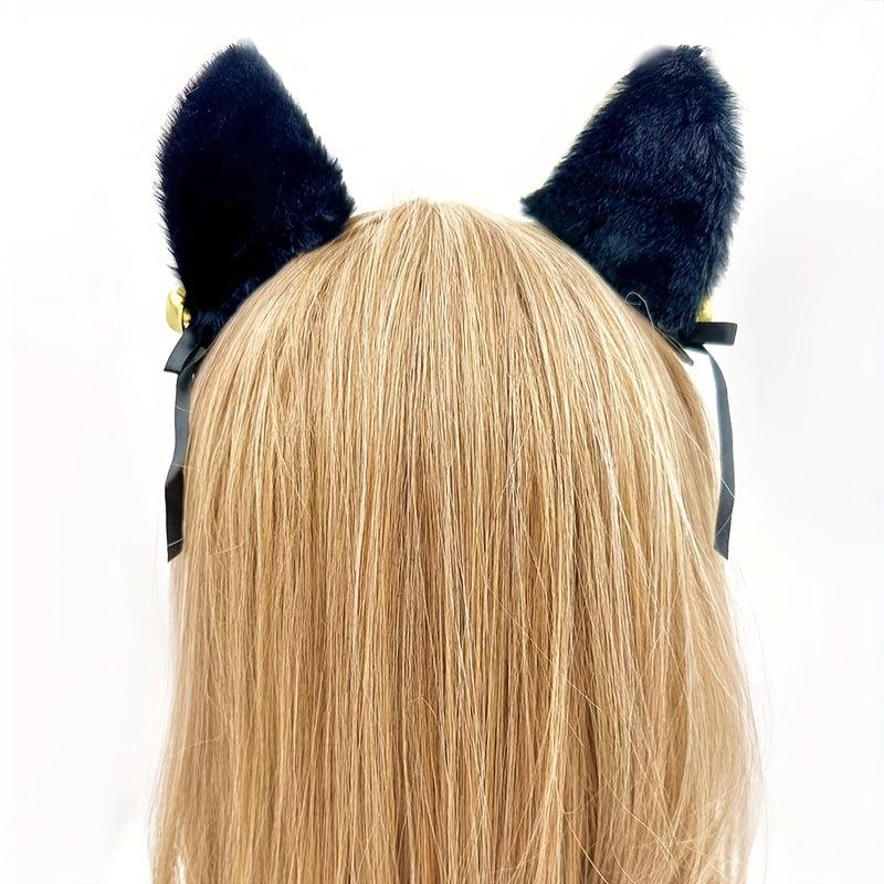 Cat Ears Hair Clip With Bell Cosplay Roleplay Hair Accessories