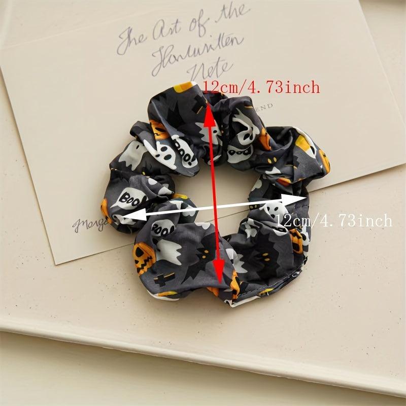 5pcs Halloween Scrunchies Satin Hair Rope Elastic Ponytail Holder