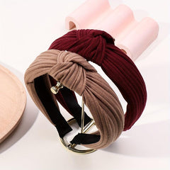 2pcs Cross Knotted Wide Fabric Headband for Women