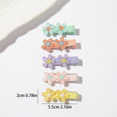 5pcs Embroidered Flower Hair Clip for Women Girls Baby Hair