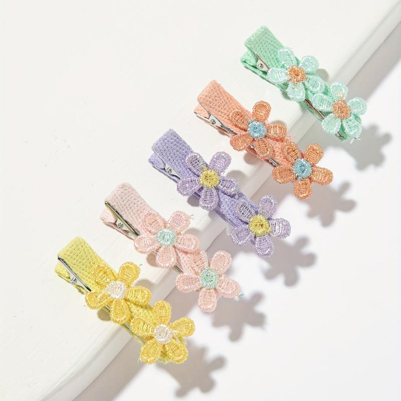 5pcs Embroidered Flower Hair Clip for Women Girls Baby Hair