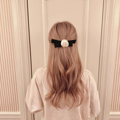 Satin Flower Bow Hair Clip French Barrette Silky Flower Hair Clip