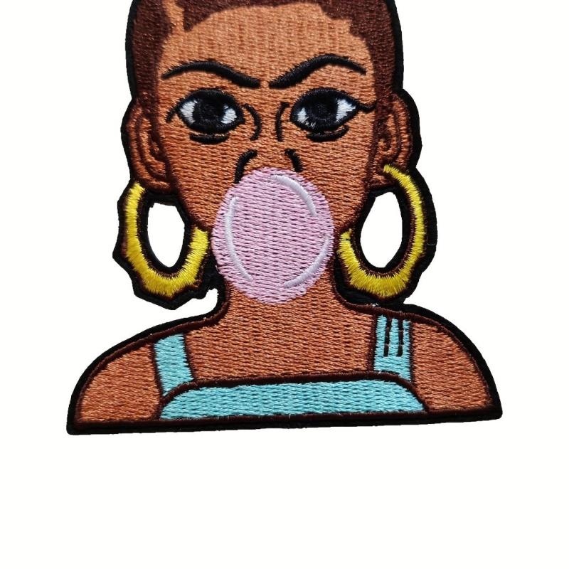 Dark Women Embroidery Stickers DIY Clothing Patches For Jacket Hat