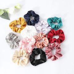 Solid Satin Scrunchies Hair Tie Large Hair Rope Ponytail Holder