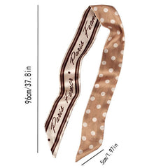Polka Dot Vintage Silk Scarf Hairband Ribbon French Hair Tie