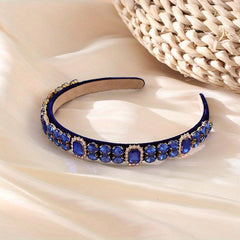 Baroque Crystal Rhinestone Headband Skinny Hair Band For Girls