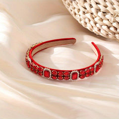 Baroque Crystal Rhinestone Headband Skinny Hair Band For Girls