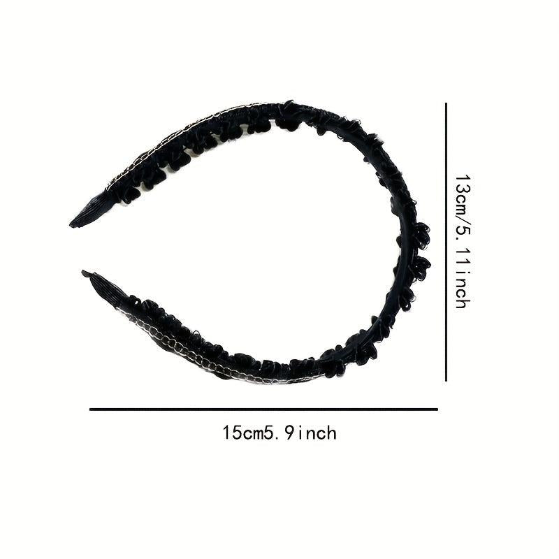 Boho Embroidery Headband Wide Head Hoop Retro Style Headdress Hair Accessories