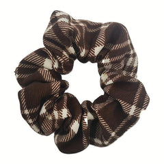 4pcs Plaid Pattern Scrunchie Hair Tie Elastic Hair Rope Retro Hair Accessories