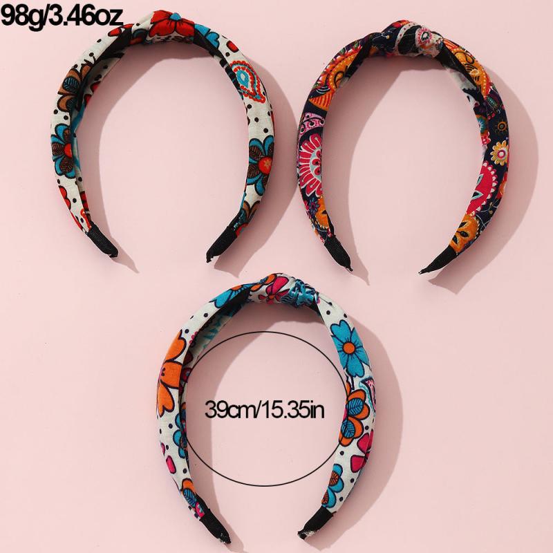 Boho Flower Pattern Knot Headband Hair Accessories