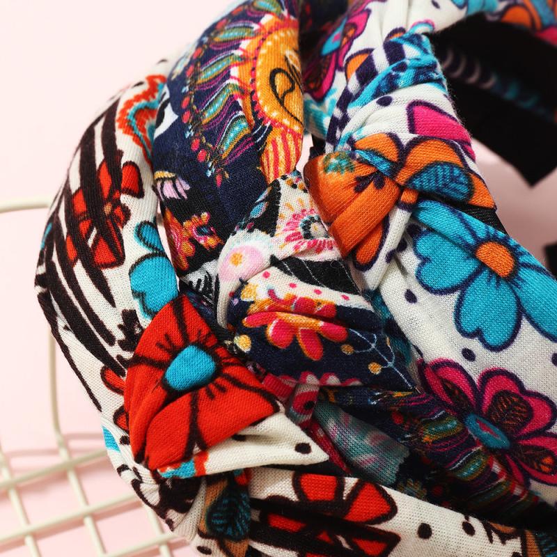 Boho Flower Pattern Knot Headband Hair Accessories