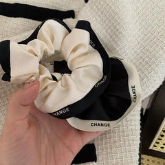 Contrast Trim Hair Tie Elastic Ponytail Holder Accessories