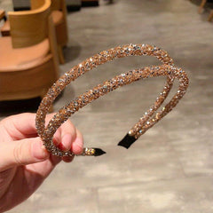 Rhinestone Double Layer Headband Sparkle Hair Band Headdress for Women Girls