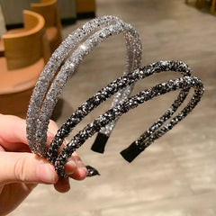 Rhinestone Double Layer Headband Sparkle Hair Band Headdress for Women Girls
