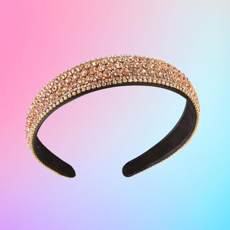 Vintage Champagne Rhinestone Headband Sparkle Hair Band Hair Accessories